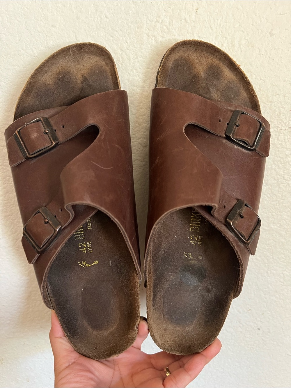 Birkenstock Unisex Zurich Oiled Leather Habana Sandals Size 42 L11-11.5 M 9-9.5 - Picture 10 of 14